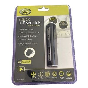 Gear Head USB 2.0 4-Port Triangle Hub with AC Adapter - New Sealed UH5200T